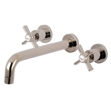 KINGSTON BRASS Roman Tub Faucet, Polished Nickel, Wall Mount KS8026ZX